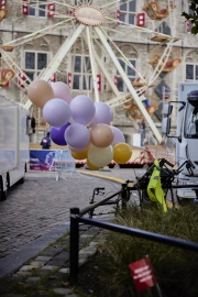Balloons on a walking aid