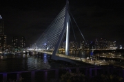 view from a bar to the erasmus bridge and the skyline
